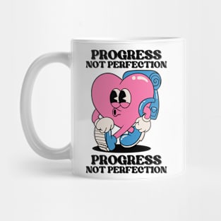 Progress, Not Perfection. Motivational and Inspirational Quotes, Inspirational quotes for work, Colorful, Vintage Retro Mug